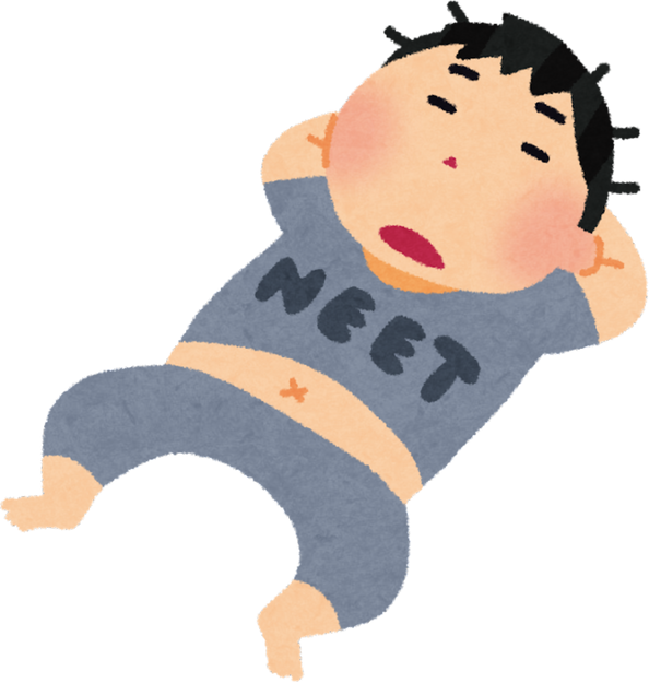 Illustration of a Lying Down NEET in a T-Shirt